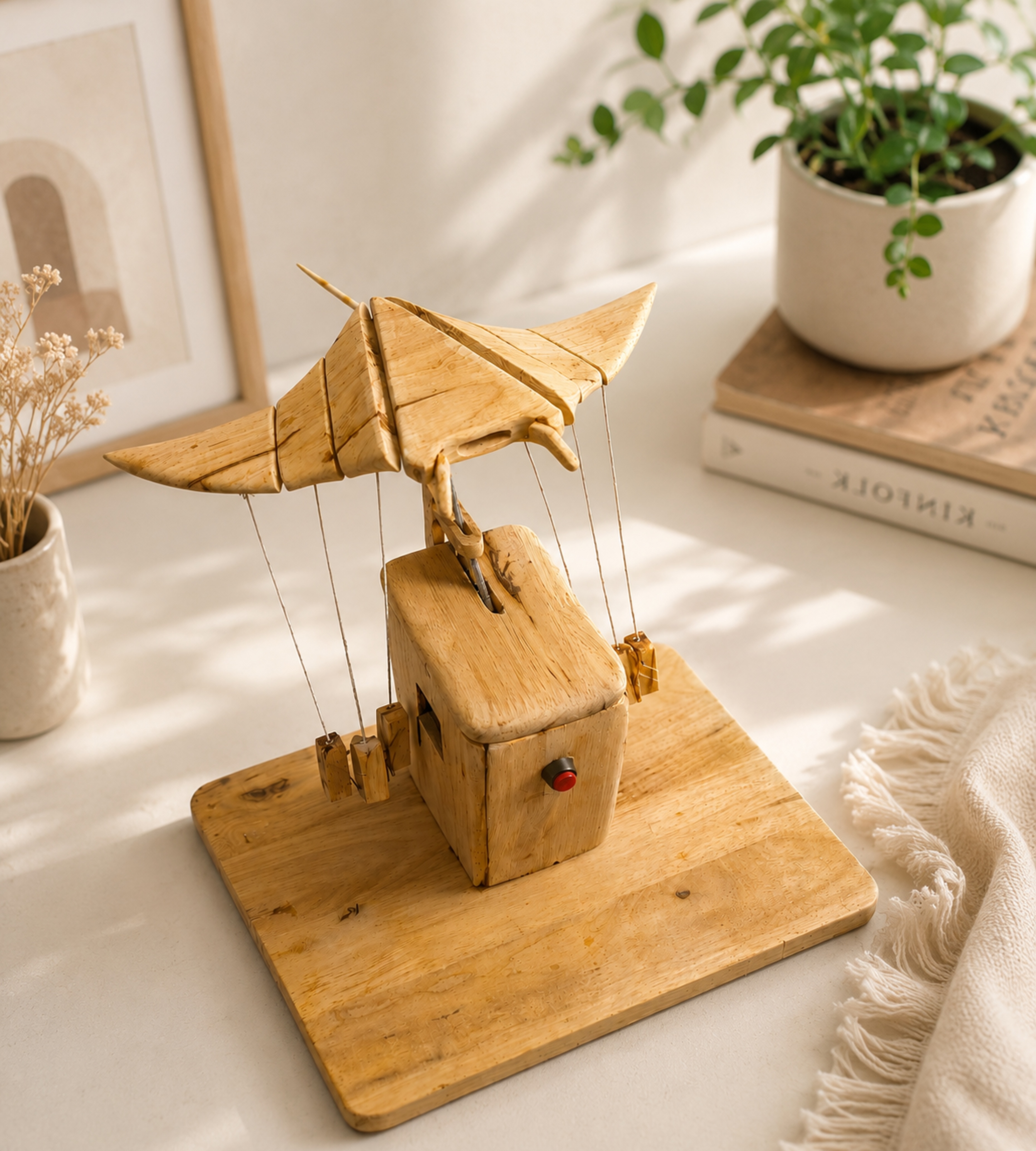 AvenWing Wooden Manta Ray Profile View